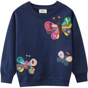 Toddler Girls Sweatshirt Pullover Sweater Kids Long Sleeve Crewneck Tops 2-7T